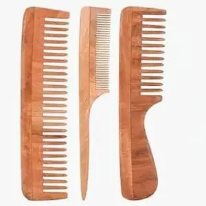 ROLA Neem Wood Comb For Hair Growth | Hair comb set combo for Women & Men | Neem Kangi | Kanghi for Hair (Pack of 3)