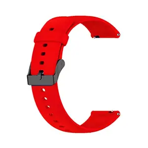 20MM Classic Silicone Watch Belt (With Metal Buckle) forSUUNTO 3, SUUNTO 5 & Compatible With Other 20mm Watches (RED)
