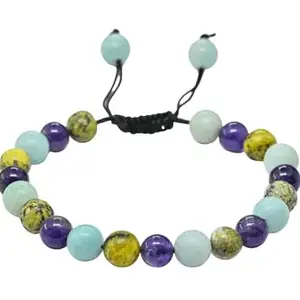 BAYOSA Bracelet for Headaches and Migraines - Amazonite Serpentine Amethyst Bracelet Men Women Healing Calming Anxiety Stress Relief Bracelet Jewelry