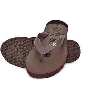 DR STTEP Men's Comfortable Flip-Flops | Lightweight & Durable Slippers for Daily Wear | Anti-Skid Sole & Stylish Design_Brown_08_Pack of 4
