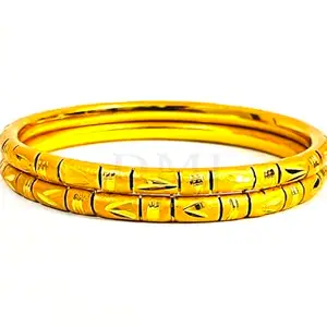 DMJ Premium Gold-Plated Handcrafted Trendy Bangles Jewellery for Women & Girl's (Set Of 2) (DBS207) (2.8)