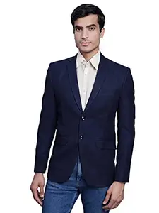 WINTAGE Men's Tweed Casual and Festive Blazer Coat Jacket : Dark Blue, 4X-Large