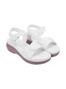 Shoetopia Women’s White Comfort Sandals with Adjustable Straps | Lightweight Casual Walking Sandals with Soft Cushioned Sole EU39