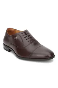Louis Philippe Men Brown Leather Oxford Shoes