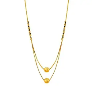 Soni Jewellery Jewellery Gold Plated Mangalsutra Tanmaniya Nallapusalu Necklace Pendant Black Bead Golden Chain For Women and Girls