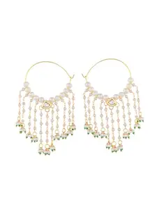 Silvermerc Designs SilvermercDesigns Gold Plated Pearl Chain Hoop earring || SBE8MR_843