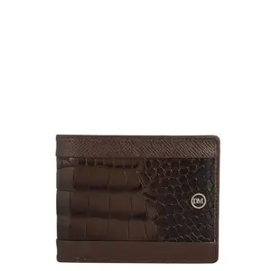 Da Milano RFID Protected Leather Wallet for Men with Card Slot - Brown