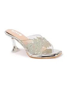 ELLE Women Sandal,Silver,UK-7