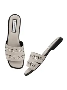 The White Pole Fashionable Comfort All Occassion Flat Sandals For Womens And Girls