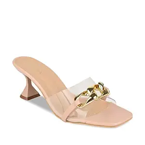 ROCIA By Regal Nude Women Vinyl Chained Sandals