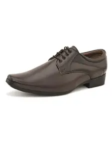 SIR CORBETT Brown Leather Formal Shoes for Men with Lace - 6 UK