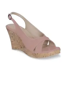 Get Glamr Women Pink Solid Wedge Sandals