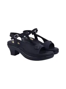 Shoetopia Orthopedic Comfortable Doctor Sole Black Sandals For Women & Girls