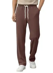 Pinkmint Men's Poly Lycra Ribbed Relaxed Fit Stretchable & Comfortable Trouser | Flexible Elastic Waist with Drawstring Lower for Man | Men Tack Pant Casual Wear | Gym Joggers | Lounge
