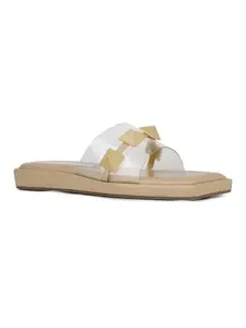 Inc.5 Womens Beige Transparent Open Toe Casual Flat Sandals