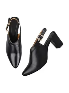 SilverArrow Womens Breezewalk Black Heeled Walking Sandal_8 UK (6shhl1117)