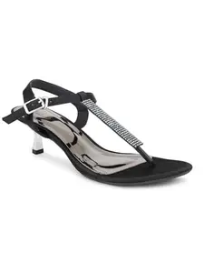 Inc.5 Women Black Embellished Kitten Heels