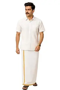 Black Skywalker Premium White Khadi Cotton Shirts for Mens & Boys (in, Alpha, M, Regular, White)