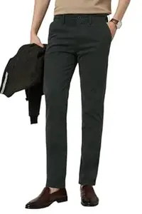 Peter England Men's Slim Fit Mid Rise Super Premium Wrinkle Free Casual Trouser Chinos