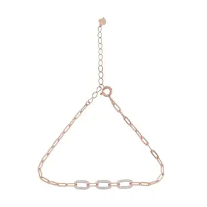 KUSHAL'S Fashion Jewellery White Rose Gold Polished 92.5 Sterling Silver Bracelet for Women, With Adjustable Chain, Best forOffice Wear - 436887