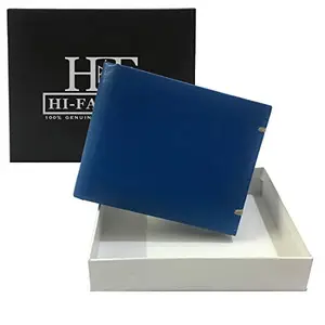 Hi-Fashion Men Blue Genuine Leather Wallet