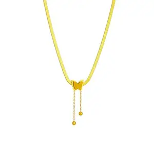 Fashion Frill Adorable Butterfly Pendant For Girls Gold Plated Butterfly Gold Chain Necklace For Women Girls Anniversary Gift For Wife Girlfriend Love Gifts Women's Jewellery