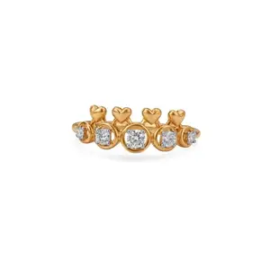 Mia by Tanishq 14 Kt Heart Shine Diamond and Gold Ring (17.2mm) (1.599 gm)