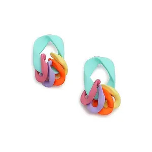 SOHI Multi-color Acrylic Chain Link Drop Earrings for Women and girls, Modern Earrings, Fashion Accessories, jewellery for women, Western earrings, artificial earrings for women (7463)