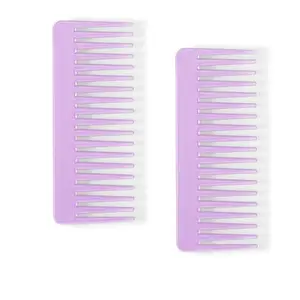 MICLAC Wide teeth comb for curly hair - Pack Of 2 (Random colors)