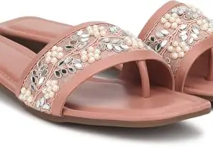 Picktoes PT-416 Women's Pink Synthetic Leather Casual Flat Sandal