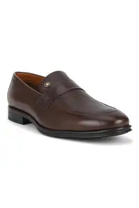 Louis Philippe Men Maroon Formal Leather Vegan Slip-ons Euro- 43