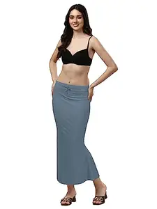 Cotton Blend Saree Shapewear Petticoat for Women | Saree Shaper | Under Skirt for Women | Patticoat for Saree Grey (PFCS Grey-S_BAZ)