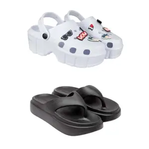 SPORTER Extra Soft Classic Casual wear with Flexibility Technology flip Flop for Women's/Girl's(2013+6109) Multicolor