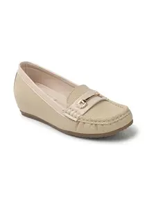 ELLE Loafer Shoes, Colour-Cream Size-UK 4