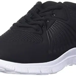 shoexpress Women's Textured Running Shoes with Lace-Up Closure Black 5 Kids UK (B428173BLACK)