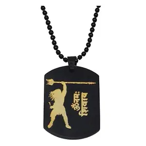 ASTRODIDI Black Steel Lord Shiv Shankar Mahadev Om Namah Shivay Locket Pendant With Chain for Men & Women Metal type Steel