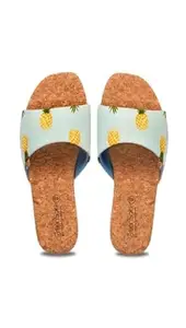 GreenSole Women’s Eco-Friendly Flip-Flops | Soft Foam Cushioned Chappals | Lightweight Mesh Slippers for Walking, Travel & Daily Use | Flexible, Durable, Multicolor – Sunshine Pineapple | 4 UK