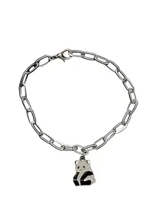 NITIGLOW Lovely Cartoon Panda Cat Fat Heart Chain Bracelet, Fashion Jewellery Charm, Pack of 1