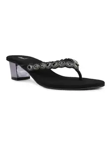 Inc.5 Womens Black Ethnic Open toe Block Heel Sandals