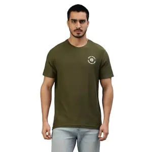 Royal Enfield Men's Regular Fit T-Shirt (TSA230008_Olive