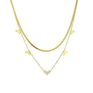 KRYSTALZ Stainless Steel Heart Love Pendant Necklace For Women Girl