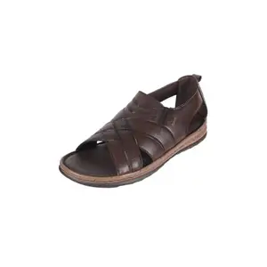Mochi Men's Brown Leather Slip-On High Cushion Casual Sandals UK/8 EU/42 (18-742)