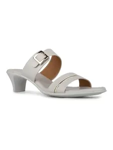 Inc.5 Womens Grey Party Wear Solid Square Toe Block Heel Sandals