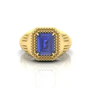 PAYAL CREATION 3.25 to 16.25 Carat Natural Blue Sapphire Stone Wedding Gold Ring For Women's