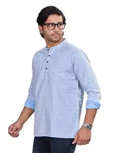 Authentics Pure Cotton Premium Diamond Print Short Kurta, Regular Fit | Casual Ethnic Wear | Perfect for Any Occasion | Premium Cotton Fabric | 100% Cotton| Premium Diamond Print