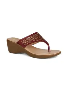 Bata Women's Wedge Heel Sandal - RED (6 UK) (7715766)
