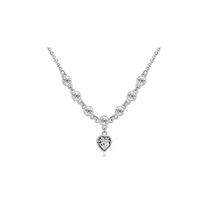 Silver Shoppee Immaculate Rhodium Plated Crystal Studded Alloy Pendant for Girls and Women