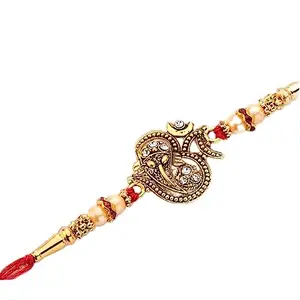 EYE BERRY BASI SALES WITH MISCELLANEOUS DEVICE latest traditional classic rakhi for brother raksha bandhan special (7 DIMOND OM GANESH) For Men