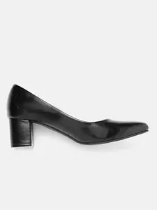 ELLE Women's Black Block Heel Pumps
