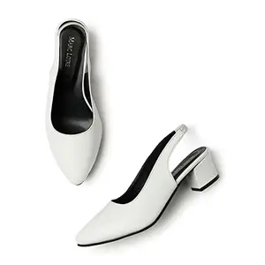 Marc Loire Comfortable Block Heel Sandals for Womens & Girls (White, numeric_3)